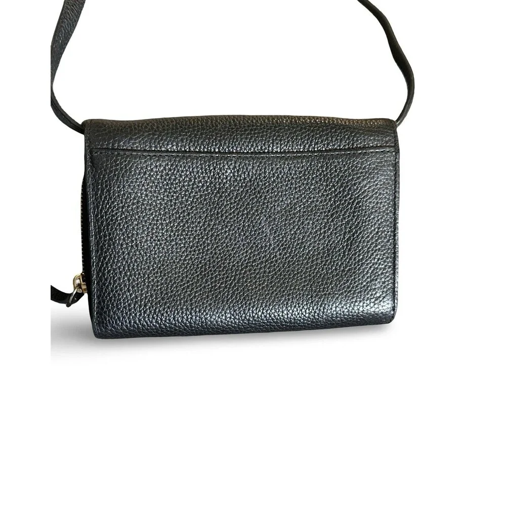 kate spade Black Pebbled Leather Crossbody with Tassel